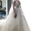 V-neck Sleeveless Beading Princess Royal Wedding Dress Online | Luxury Ball Gown Dresses For Weddings