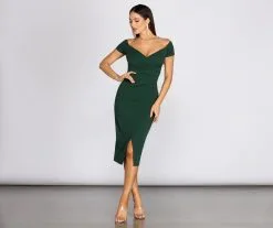 Windsor. Addison Formal Wrap Midi Dress