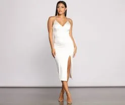 Windsor. Mila Formal High Slit Midi Dress