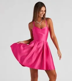 Windsor. Shayna Lace-Up Skater Party Dress