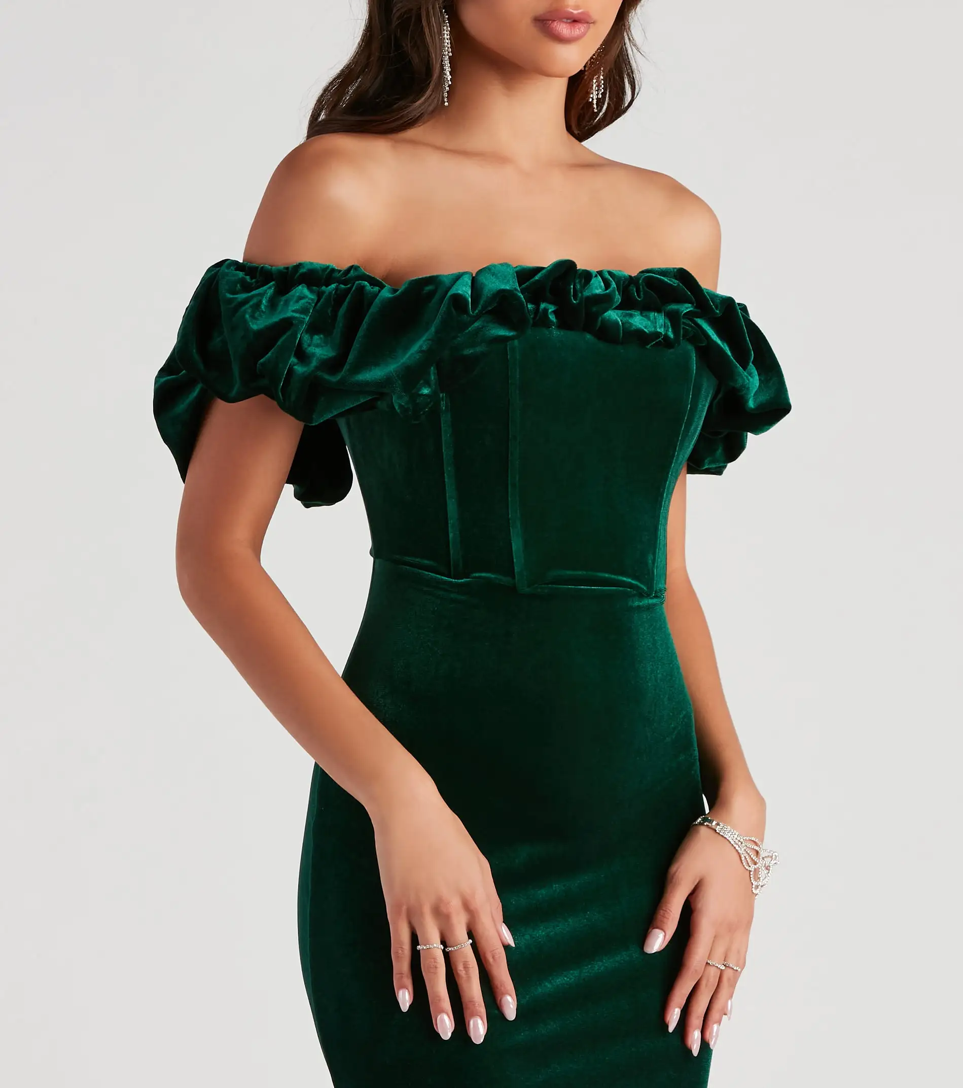 Windsor. Beth Velvet Ruffle Party Dress - Image 4