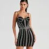 Windsor. Kalani Iridescent Rhinestone Corset Mini Dress