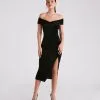 Windsor. Mary Off-The-Shoulder Velvet Midi Dress