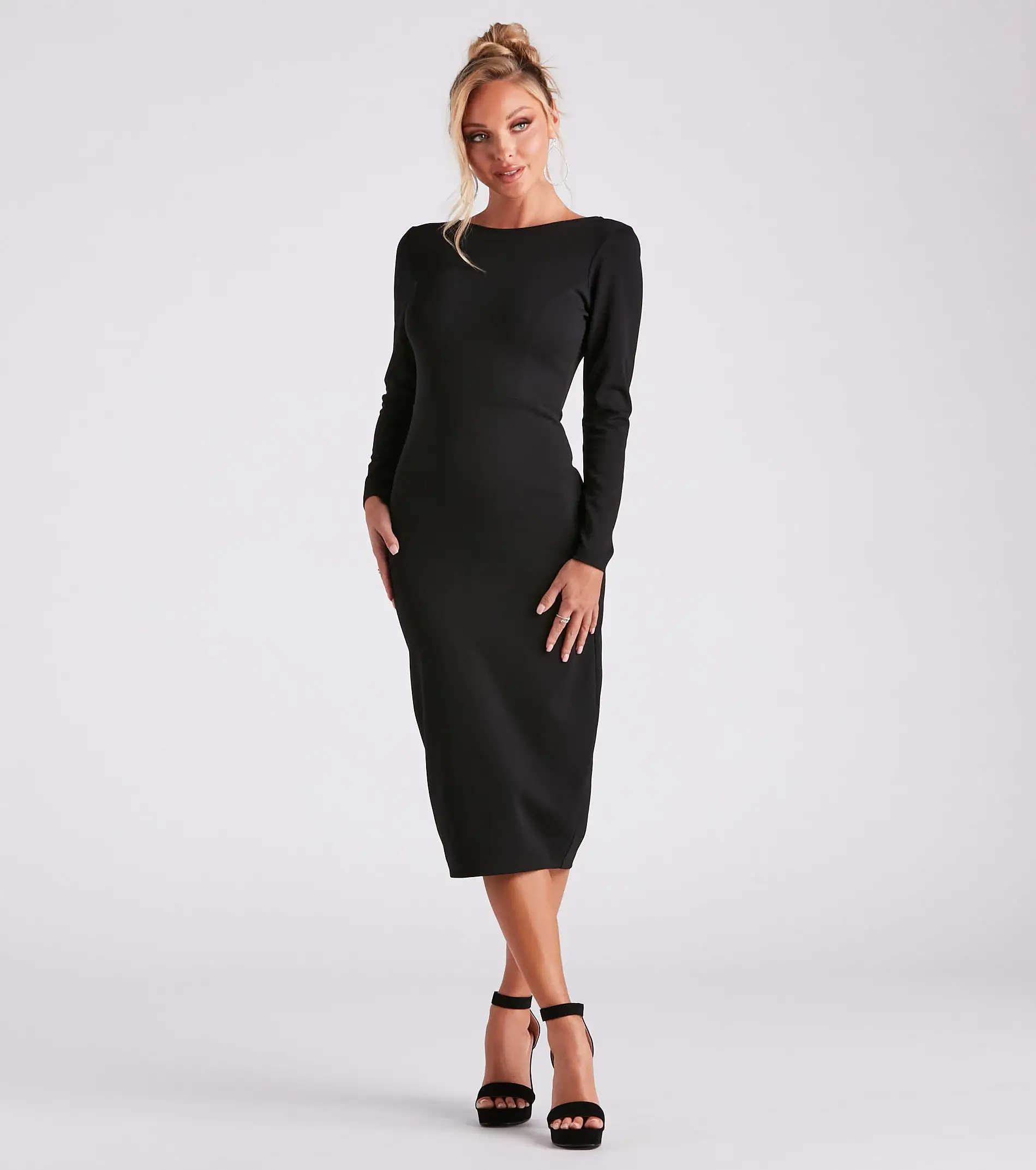 Windsor. Melanie Backless Formal Midi Dress - Image 2