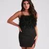 Windsor. Lindsey Marabou Crepe Short Dress