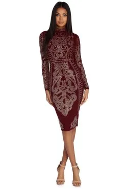 Windsor. Arabella Formal Heat Stone Mesh Dress