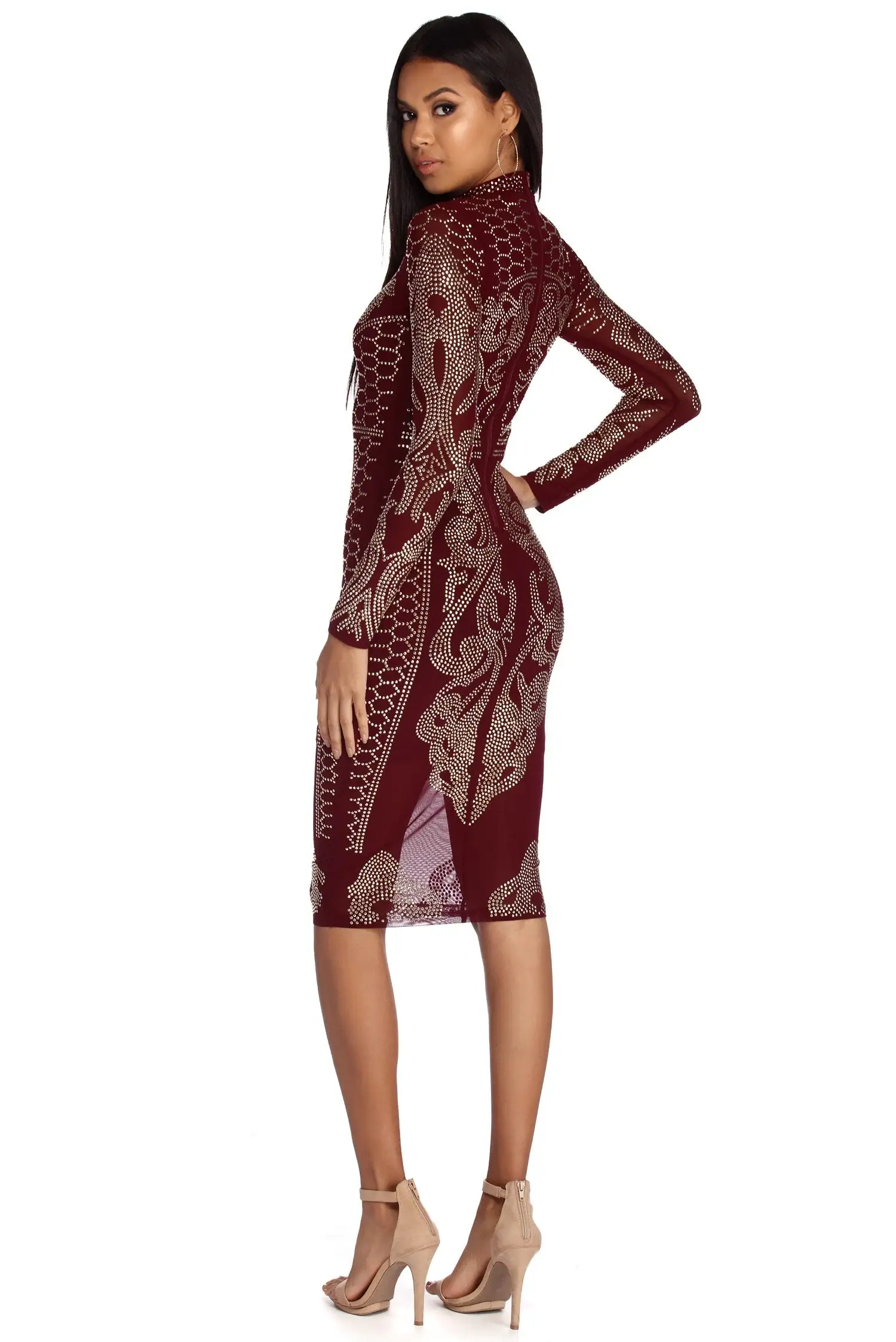 Windsor. Arabella Formal Heat Stone Mesh Dress - Image 2