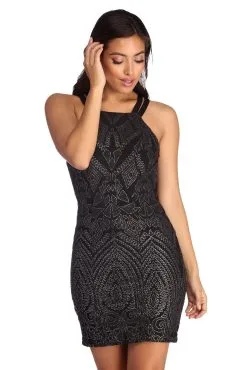 Windsor. Briella Formal Beaded Mini Dress