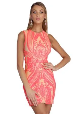 Windsor. Kiki Formal Neon Sequin Dress