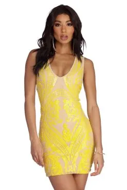 Windsor. Alia Formal Sequin Mini Dress