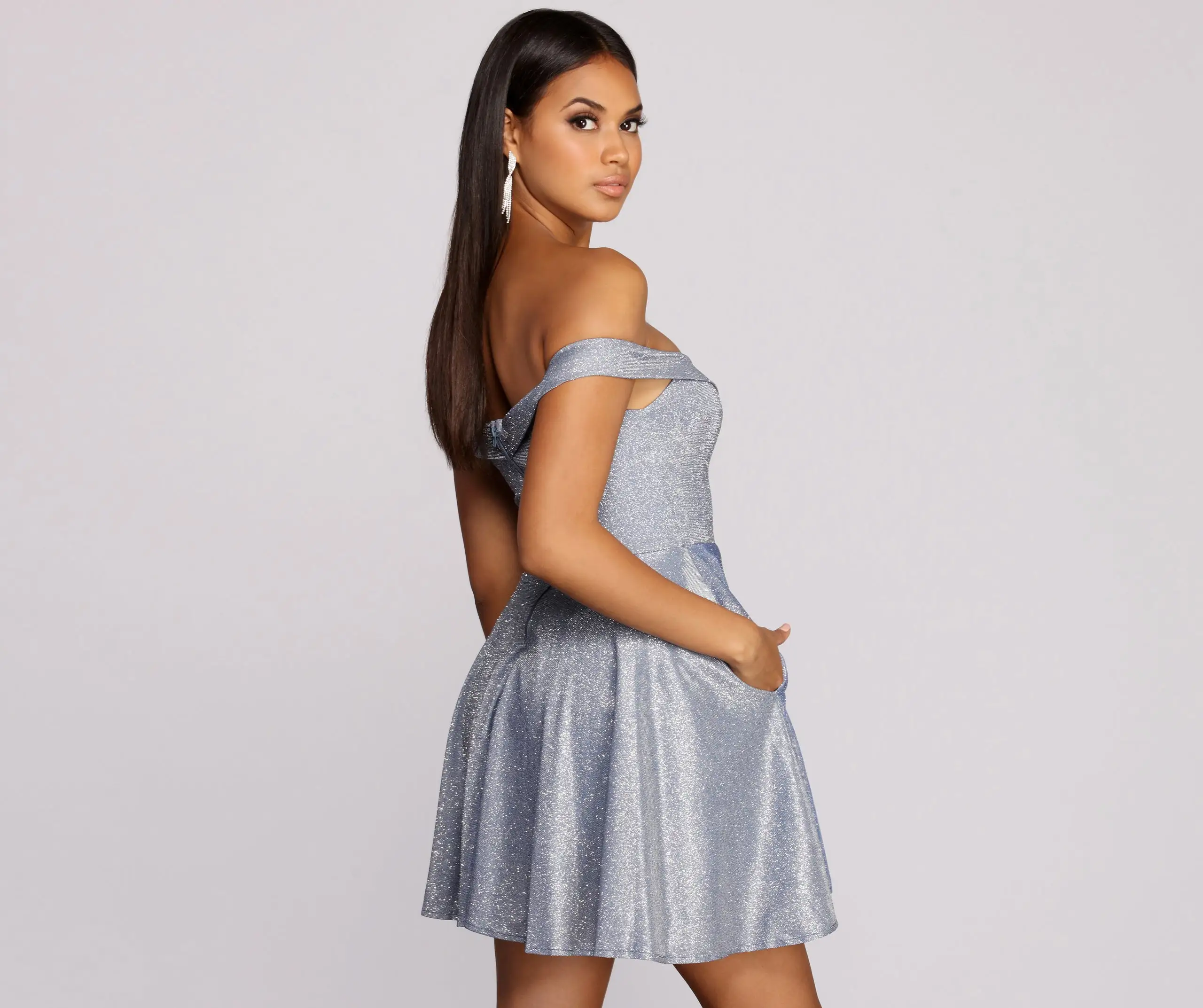 Windsor. Gloria Glitter Mini Dress - Image 3