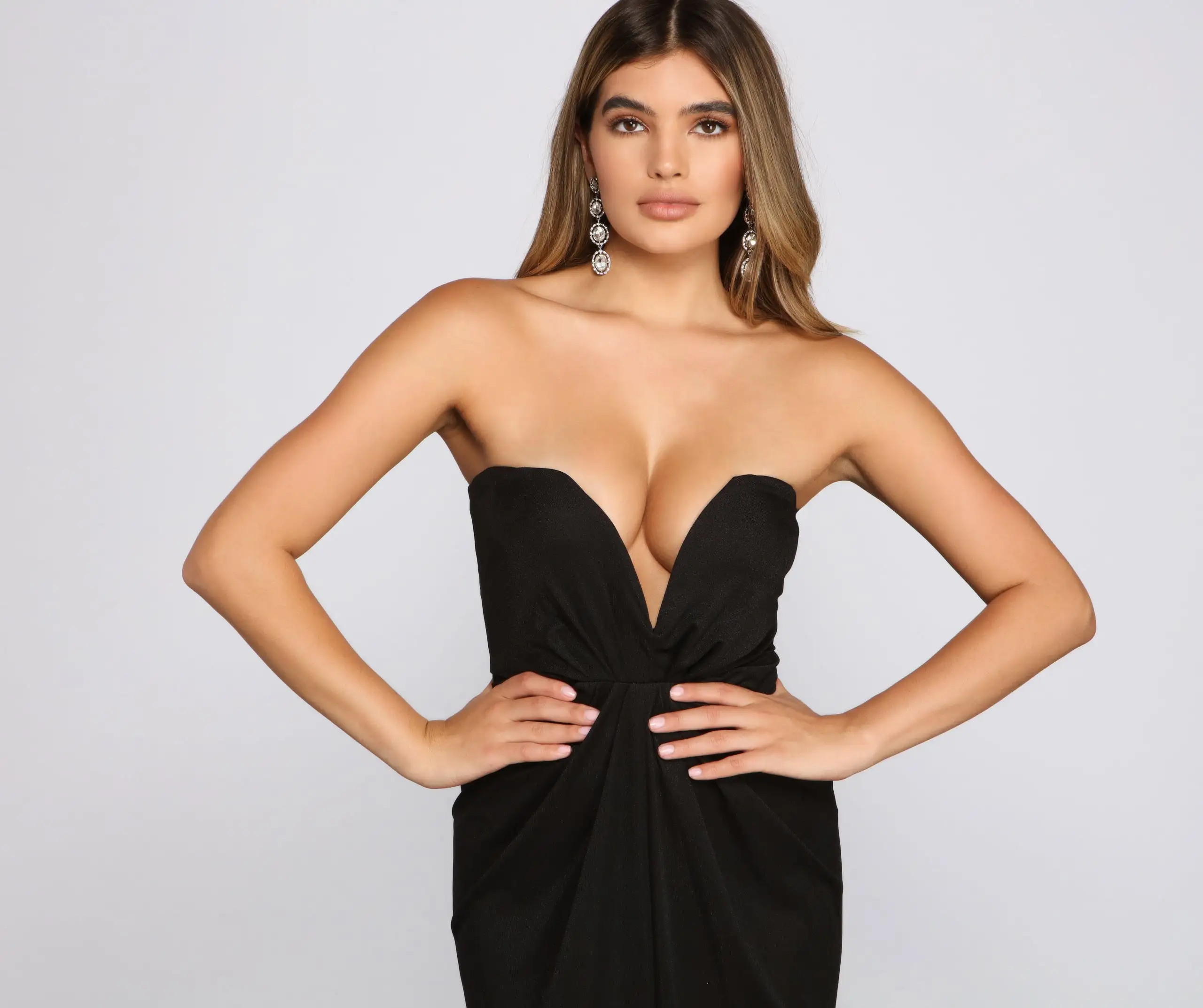 Windsor. Addie Formal High Slit Wrap Dress - Image 3