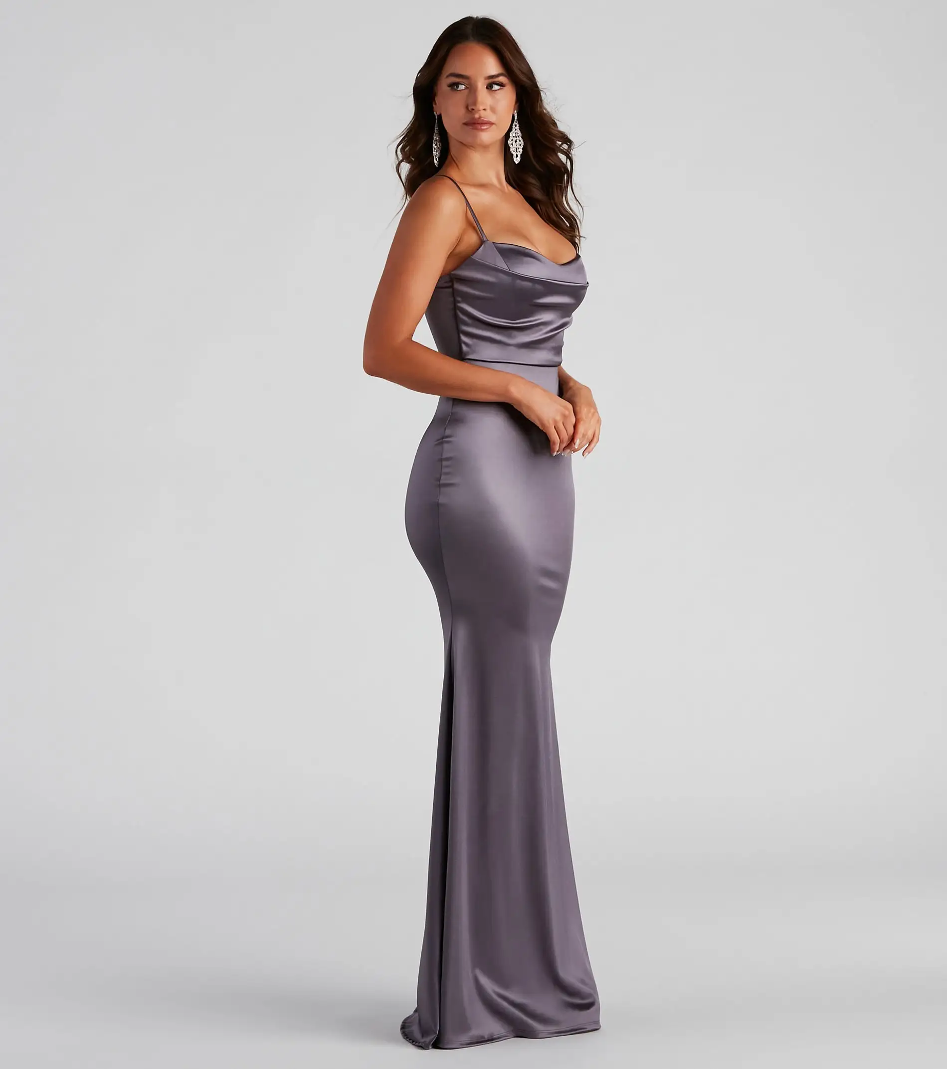 Windsor. Ciara Sleeveless Satin Formal Dress - Image 6