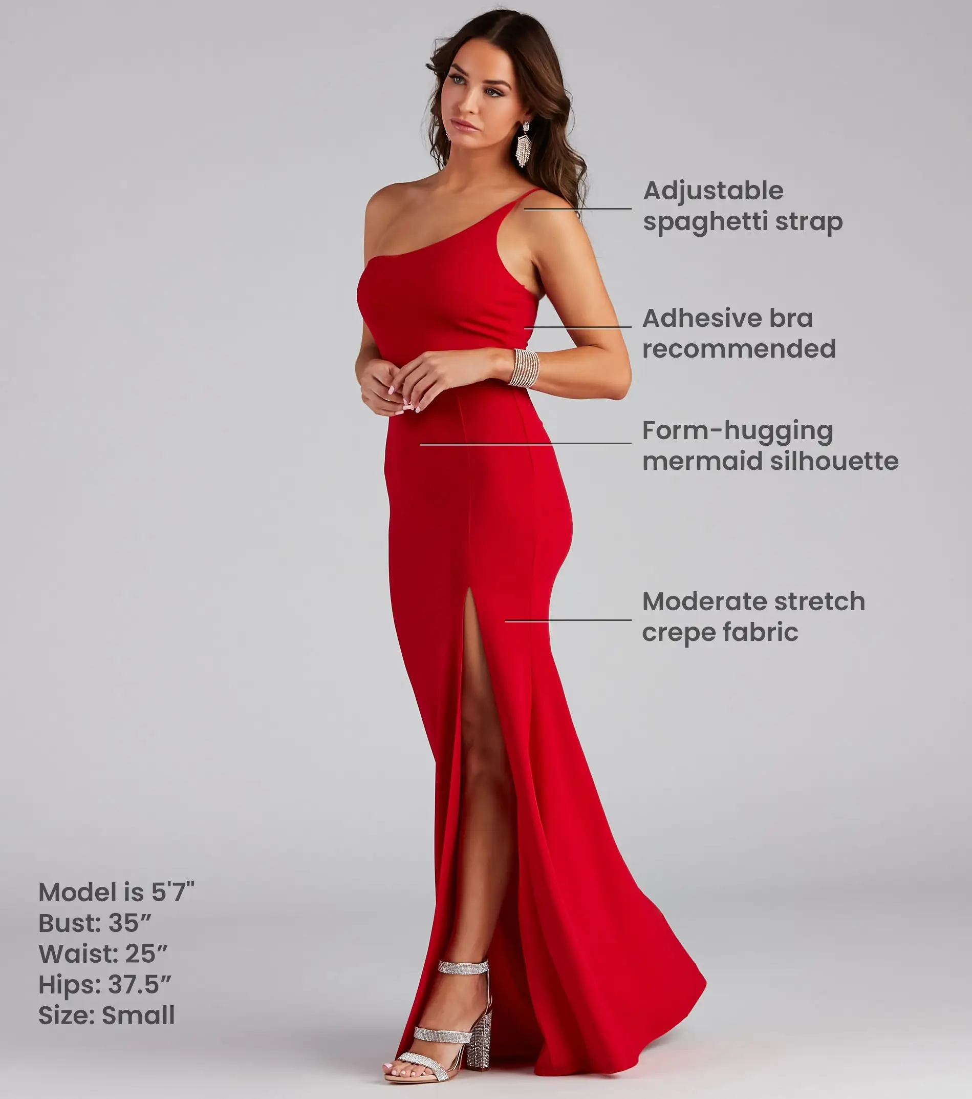 Windsor. Fiona Formal One-Shoulder High Slit Dress - Image 10