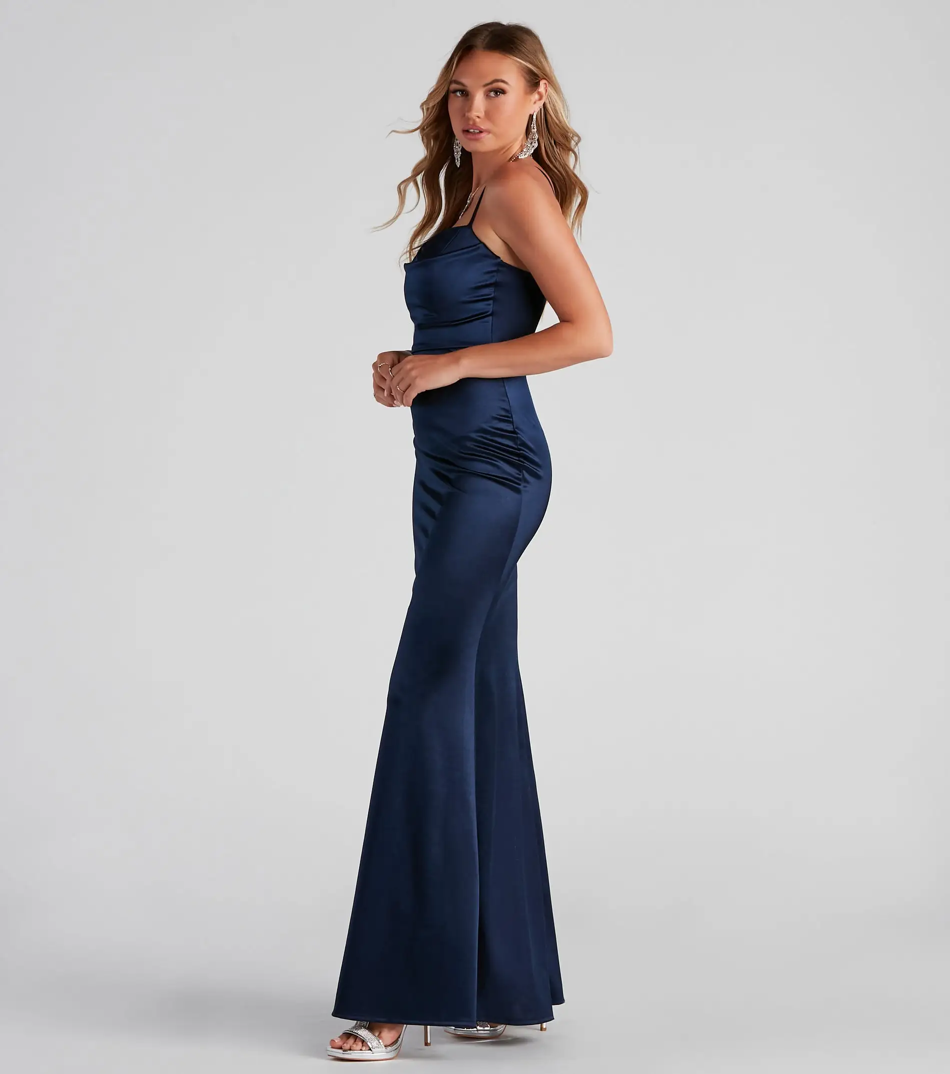 Windsor. Ciara Sleeveless Satin Formal Dress - Image 10