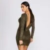 Windsor. Dazzle Diva Glitter Open Back Dress