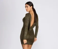 Windsor. Dazzle Diva Glitter Open Back Dress