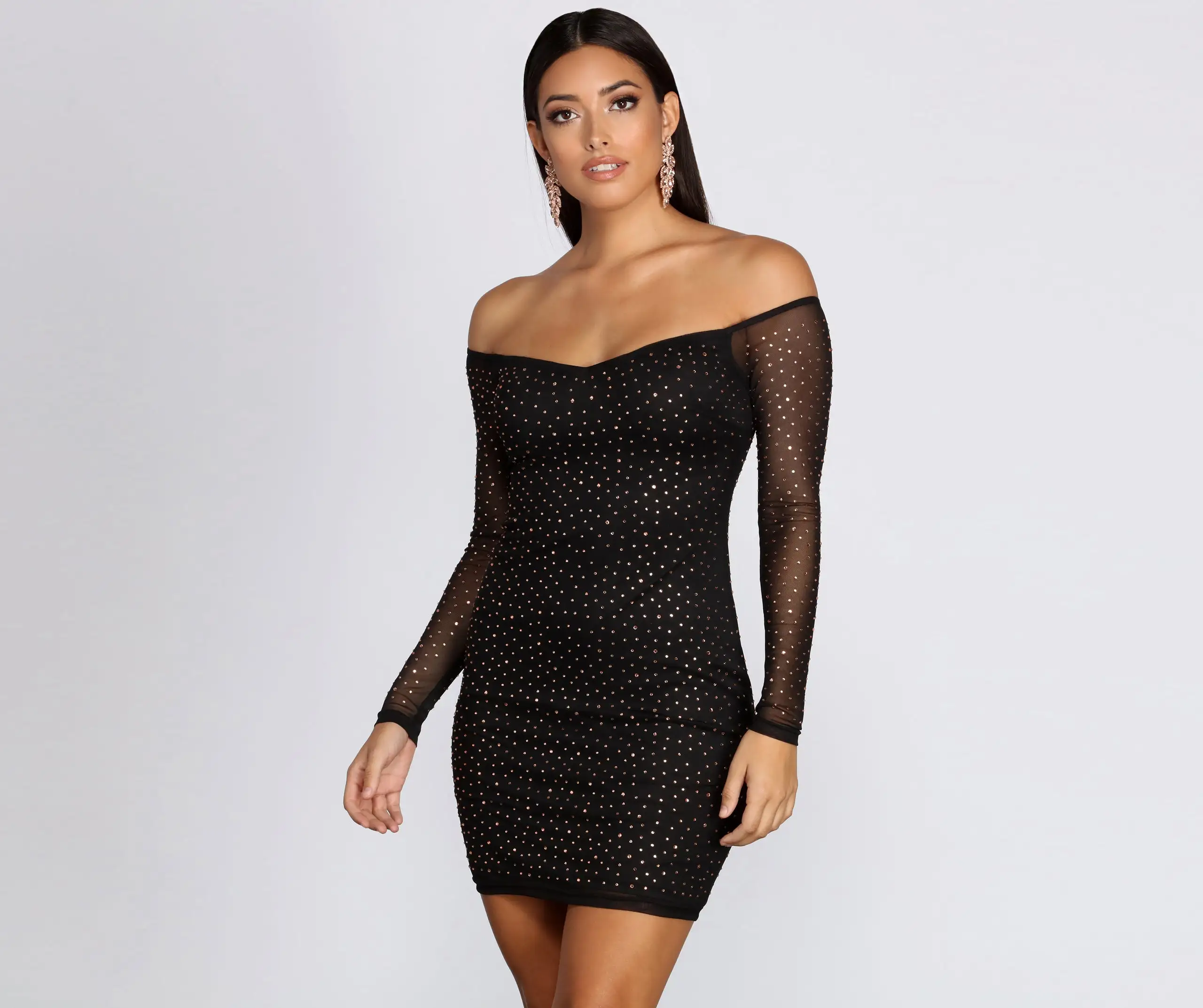 Windsor. Under The Lights Heat Stone Mini Dress