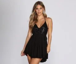 Windsor. Sweet Sequins X Back Dress