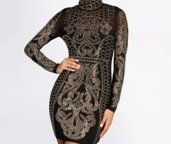 Windsor. Make An Entrance Heat Stones Mini Dress