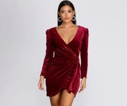 Windsor. Wrapped In Luxe Velvet Mini Dress
