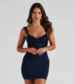 Windsor. Lace Setter Corset Crepe Dress
