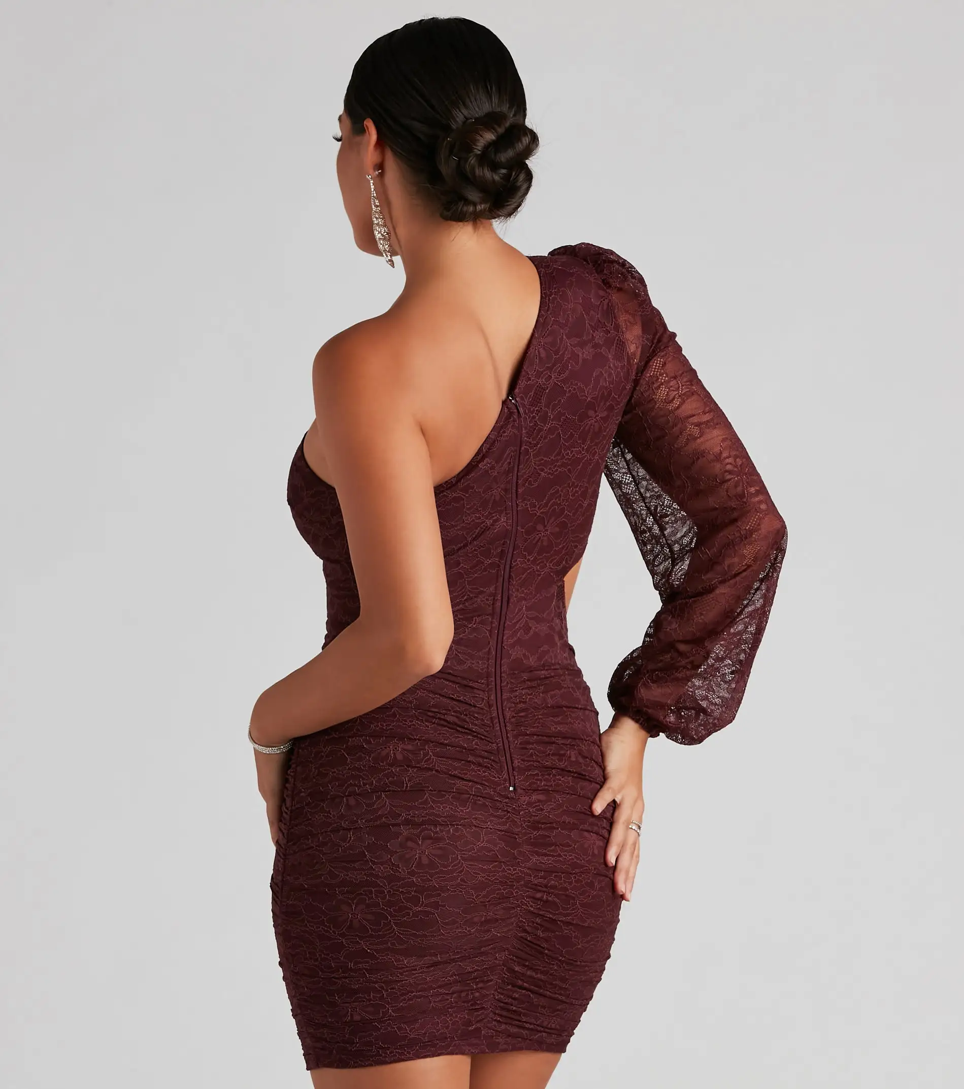 Windsor. Love The Lace One-Shoulder Mini Dress - Image 3