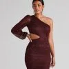 Windsor. Love The Lace One-Shoulder Mini Dress