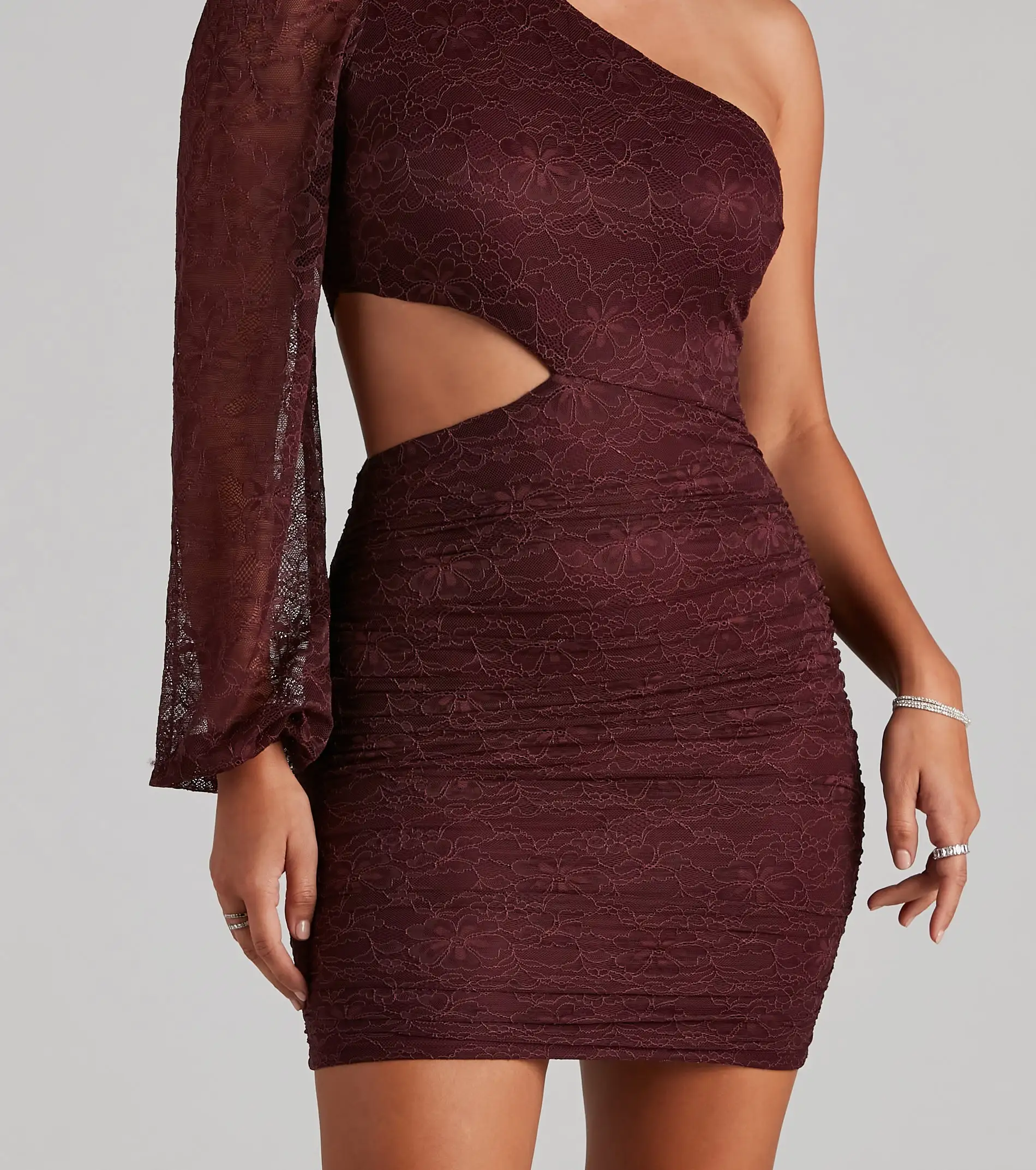 Windsor. Love The Lace One-Shoulder Mini Dress - Image 4