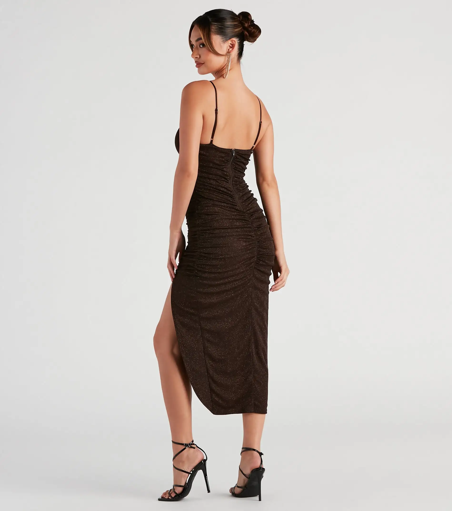 Windsor. Flaunt It Glitter Mesh Midi Dress - Image 2