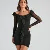 Windsor. Drinks With The Girls Mesh Mini Dress