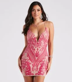 Windsor. Sultry Radiance Sequin Bodycon Mini Dress