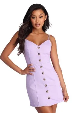 Windsor. On The Button Denim Mini