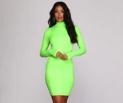 Windsor. Walk The Mock Neck Mini Dress