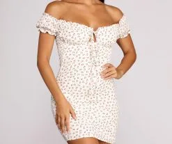 Windsor. Smocked In Ruffles Mini Dress