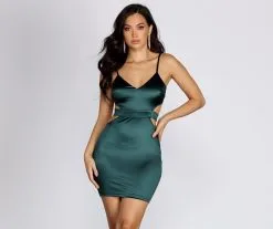 Windsor. Real Smooth Satin Mini Dress