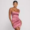 Windsor. PLACEHOLDER - Wrapped In Stylish Satin Mini Dress