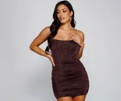 Windsor. Gorgeous Shimmer Corset Mini Dress