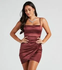 Windsor. Sultry Attitude Satin Bodycon Dress