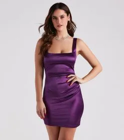 Windsor. After Midnight Satin Mini Dress