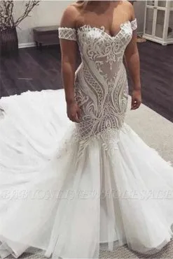 Sweetheart Luxury Mermaid Court Train Beach Wedding Dress
