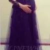 Nww Arrival Tulle Long Sleeve Maternity Dress Empire Lace Plus Size Baby Shower Dresses BA5331