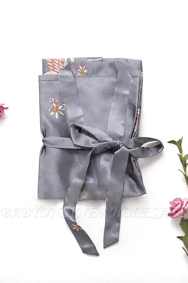 Earla | Personalized Satin Solid Lace Robe Satin Bridesmaid Robes Bride Robe Bridal Party Robes - Image 4