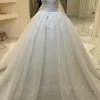 Luxurious Off Shoulder Appliques A-line Ball Gowns Princess Bridal Gowns