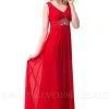 HANNAH | A-line V-neck Knee-length Ruffle Red Bridesmaid Dresses With Crystal