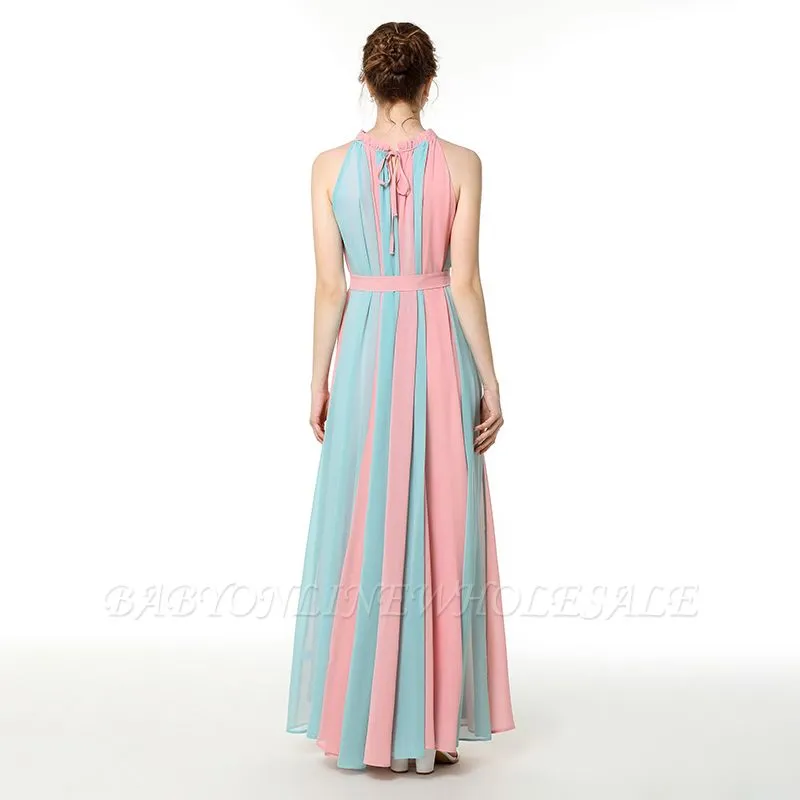 Coco | Mix And Match Pink Blue High Neck Column Formal Dress Online - Image 6