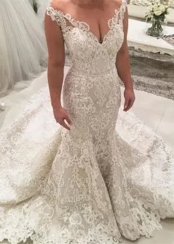 Charming Sleeveless Mermaid Lace Wedding Dress|2021 Long Bridal Gowns