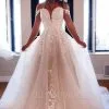 Elegant Off The Shoulder Lace Tulle Wedding Dress