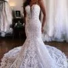 Charming Sleeveless Spaghetti Straps Floor Length Mermaid Wedding Dress