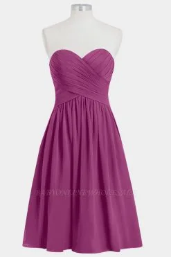 Autumn Chiffon A-line Bridesmaid Dress | Ruffle Sweetheart Maid Of Honor Dress